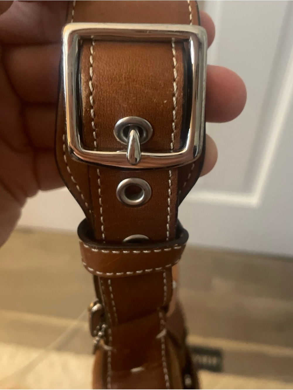 Coach Hamptons Leather Hobo Shoulder Bag Buckle Vintage Brown 7548 - Picture 8 of 12